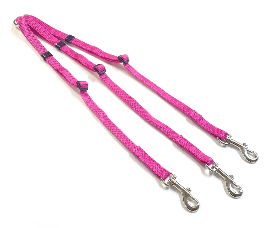 13mm Adjustable Triple 3 Way Splitter Dog Lead Training Leash Strong Durable