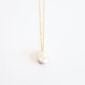 14k Baroque Pearl Drop Necklace