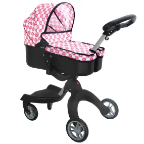 2-In-1 Pink Doll Pram & Carrier