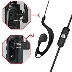 2 Pieces Earphone For Walkie Talkie K5 UV5R 888S KSUT With PTT Radio M K 2 Jack Plug Earpieces For Motorola Radio Accesories