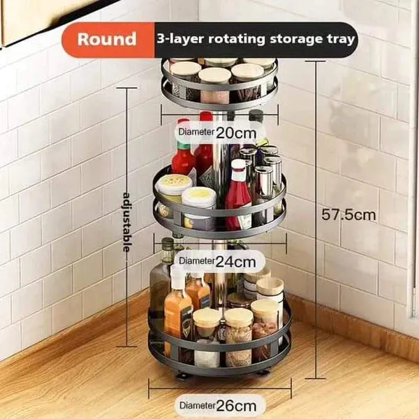 3 Tier Multipurpose Rotating Spice Rack