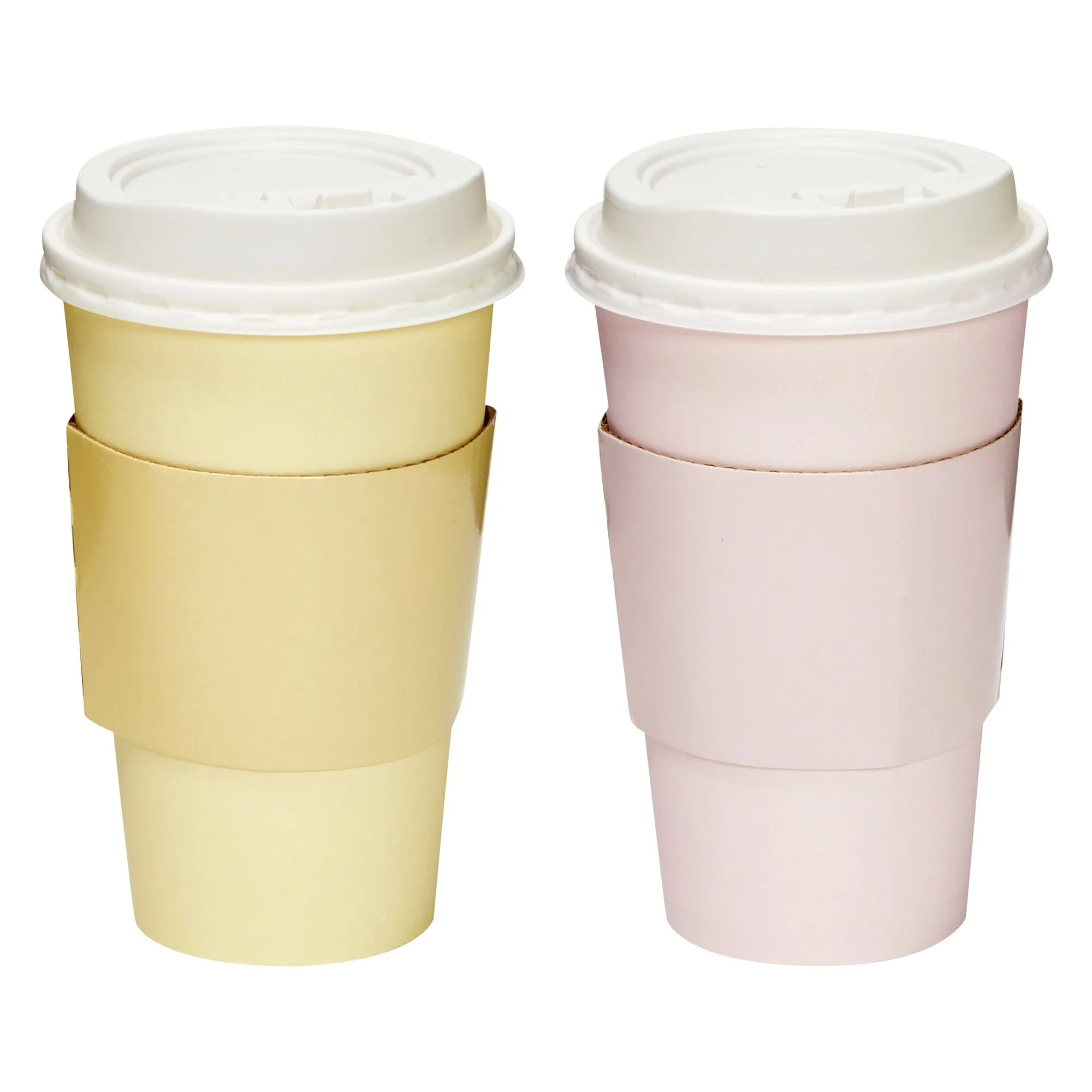 48-Pack 16 oz To Go Coffee Cups with Lids and Sleeves for Baby Shower and Birthday Party Supplies, Home, Restaurant, Cafe, or Store Use (Insulated, Disposable, 4 Pastel Colors)