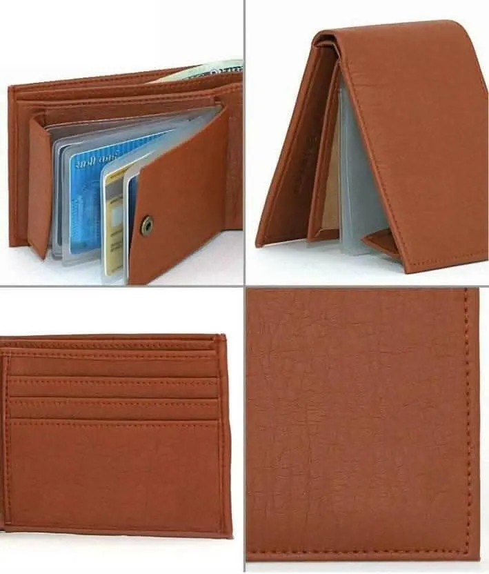 ALBUM BROWN /TAN Wallet 8 Card Slots