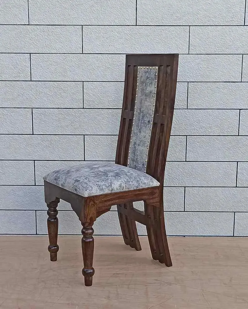 Alexa Sheesham Wood And Swed Dining Chair | 18 x 18 x 43 inches