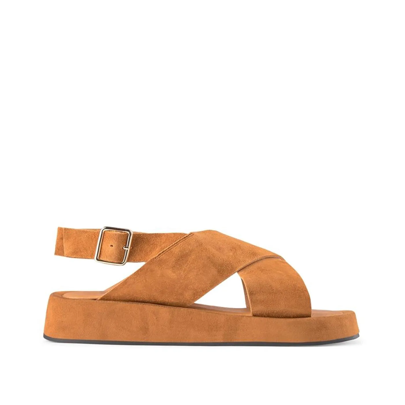 Astrid Suede Sandals - COGNAC