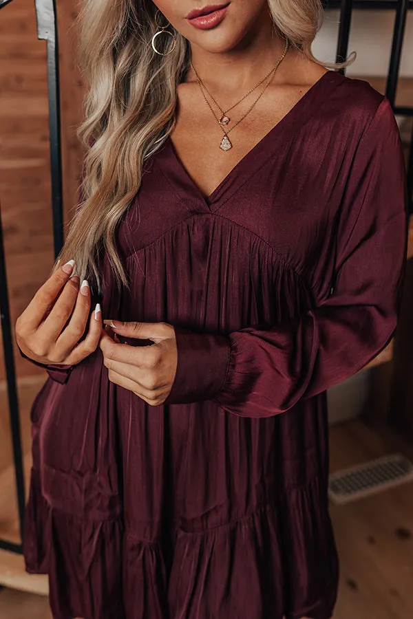 Autumn Brunch Babydoll Dress In Windsor Wine