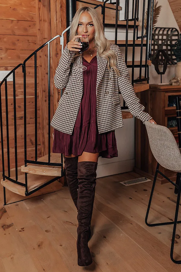 Autumn Brunch Babydoll Dress In Windsor Wine