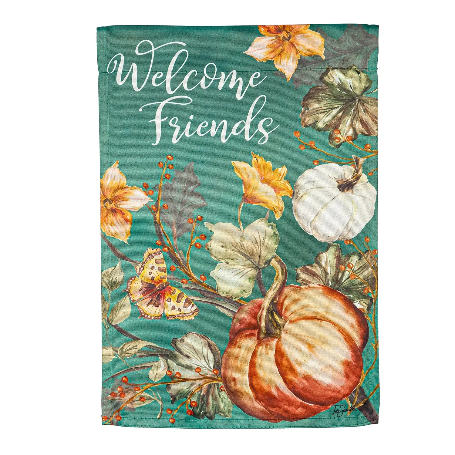 Autumn Vines Double Sided Suede Garden Flag