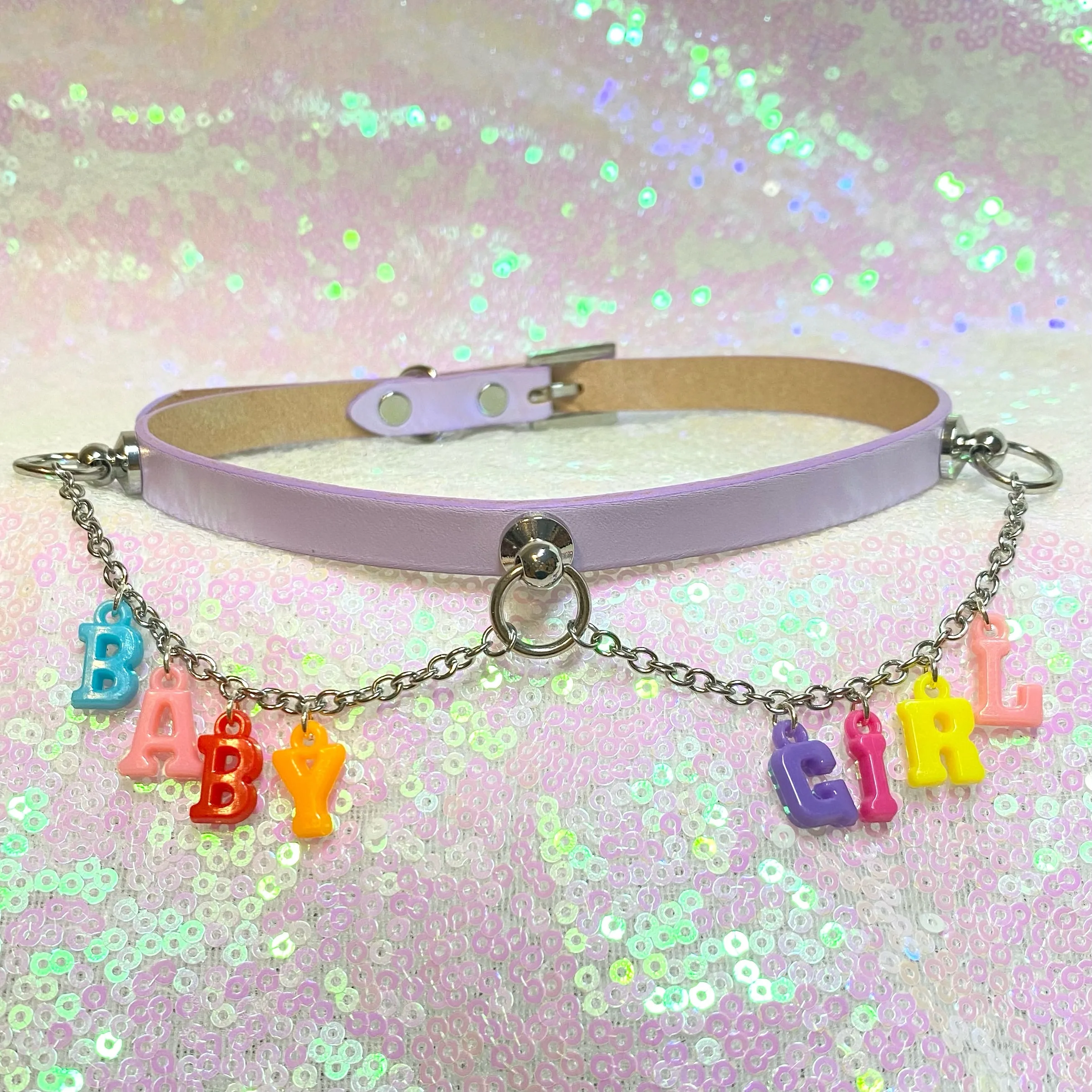 Baby Girl Charm Mini Collar - Lavender, 13"-15"