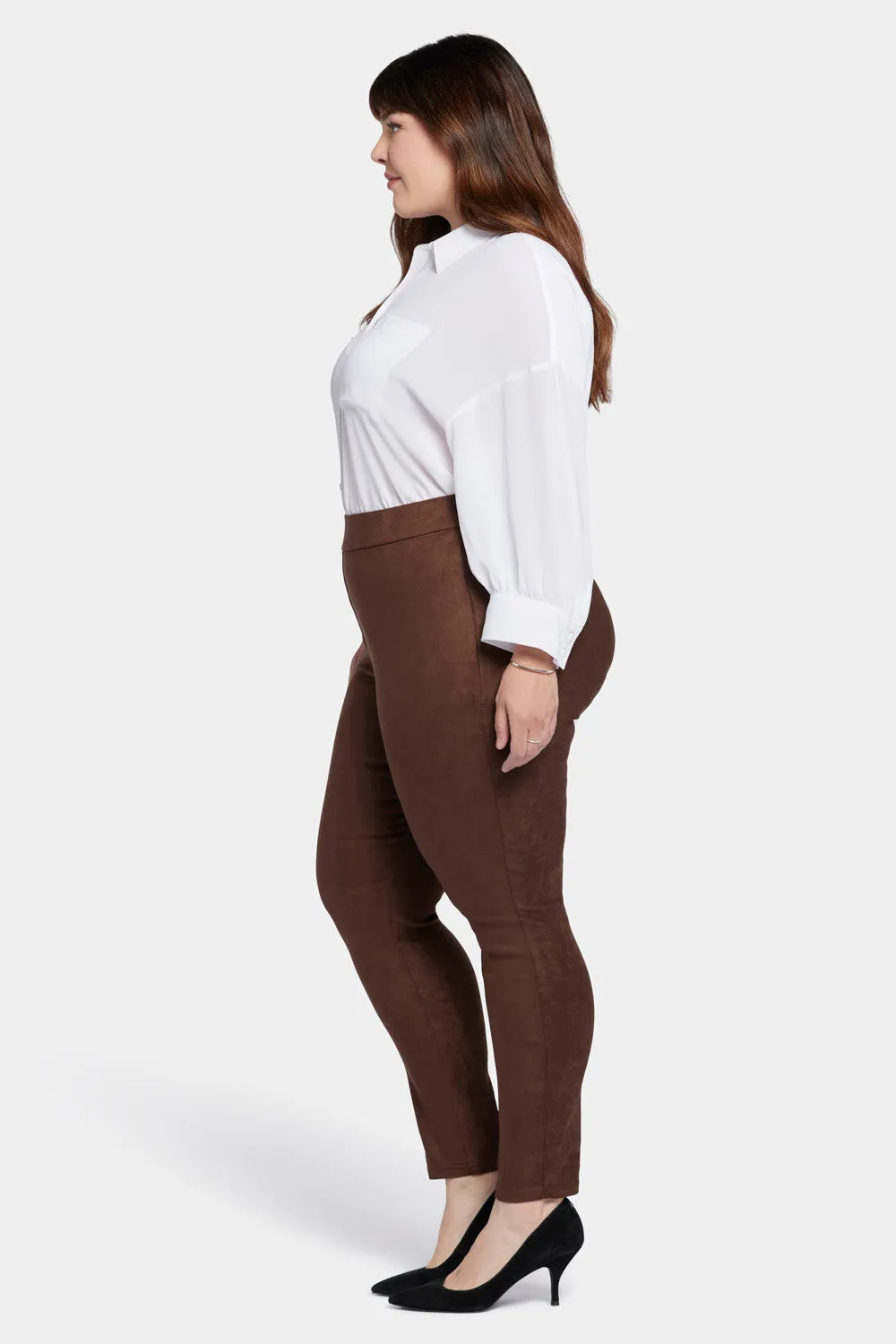 Basic Legging Pants In Plus Size - Dark Chocolate