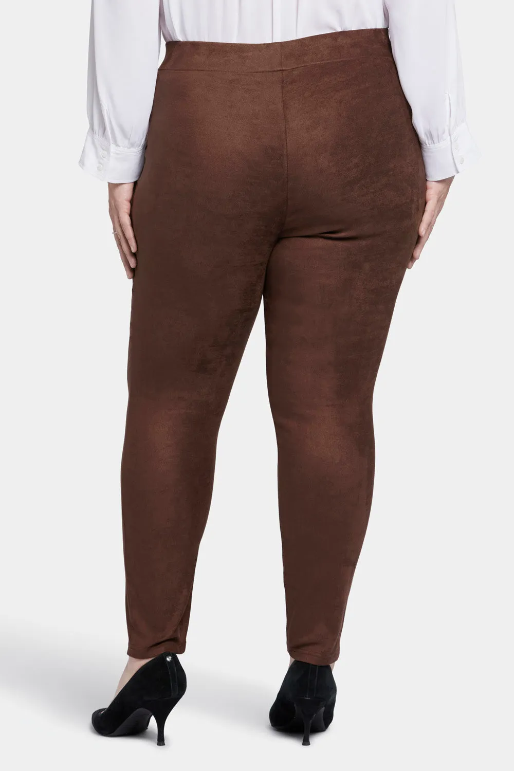 Basic Legging Pants In Plus Size - Dark Chocolate