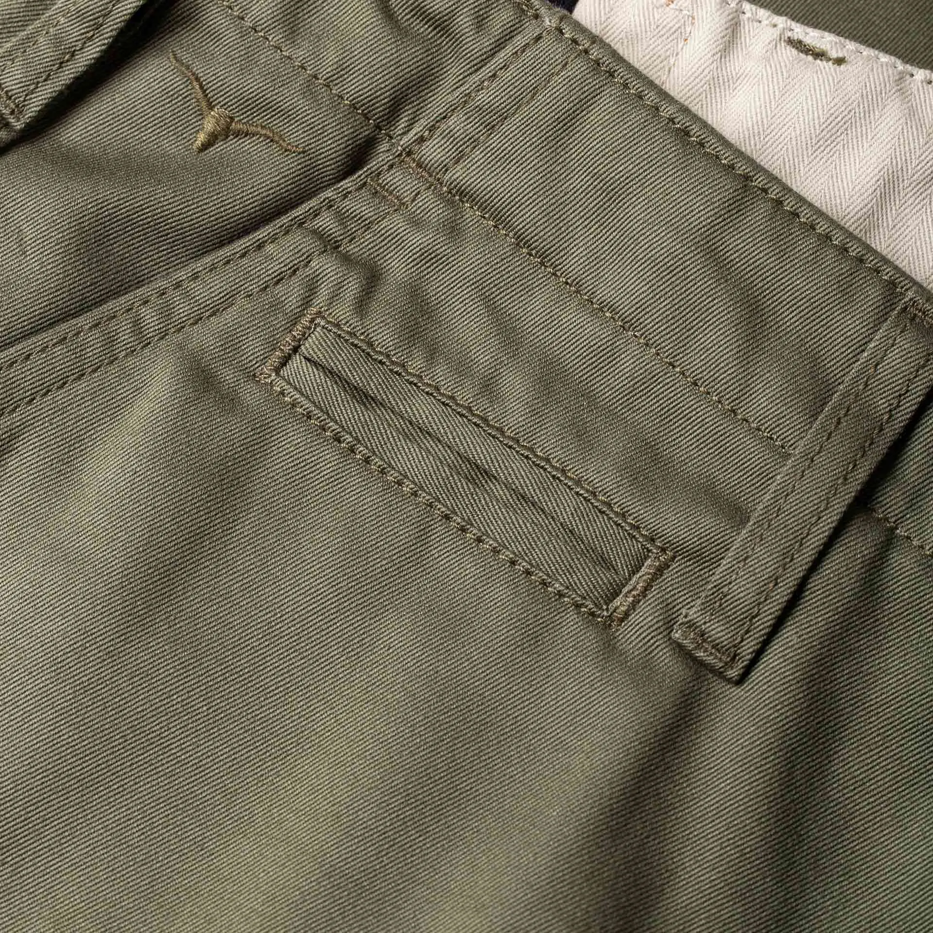 BC-04 RELAXED CHINO 8.5 oz. aged green sateen twill