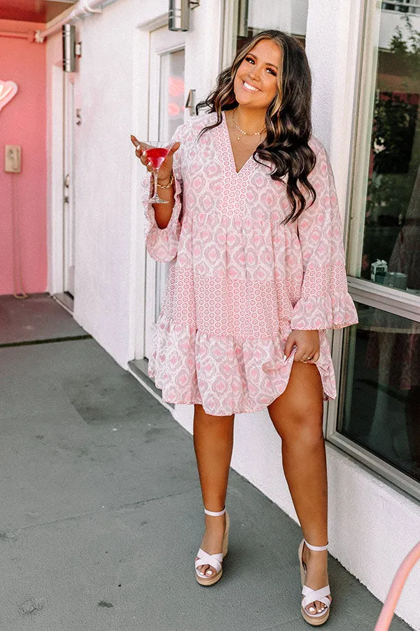 Beyond Chic Babydoll Dress In Blush Curves