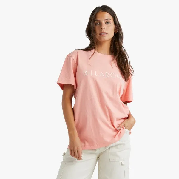 Billabong Womens Long Island Short Sleeve Tee Sweet Peach