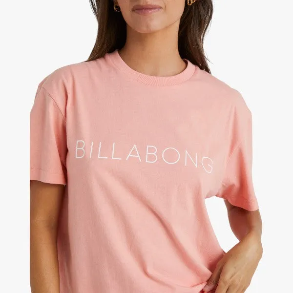 Billabong Womens Long Island Short Sleeve Tee Sweet Peach