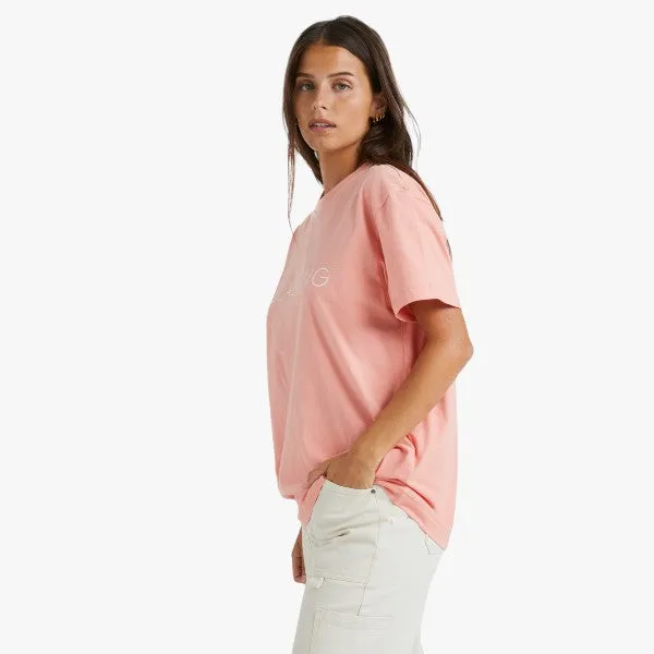 Billabong Womens Long Island Short Sleeve Tee Sweet Peach