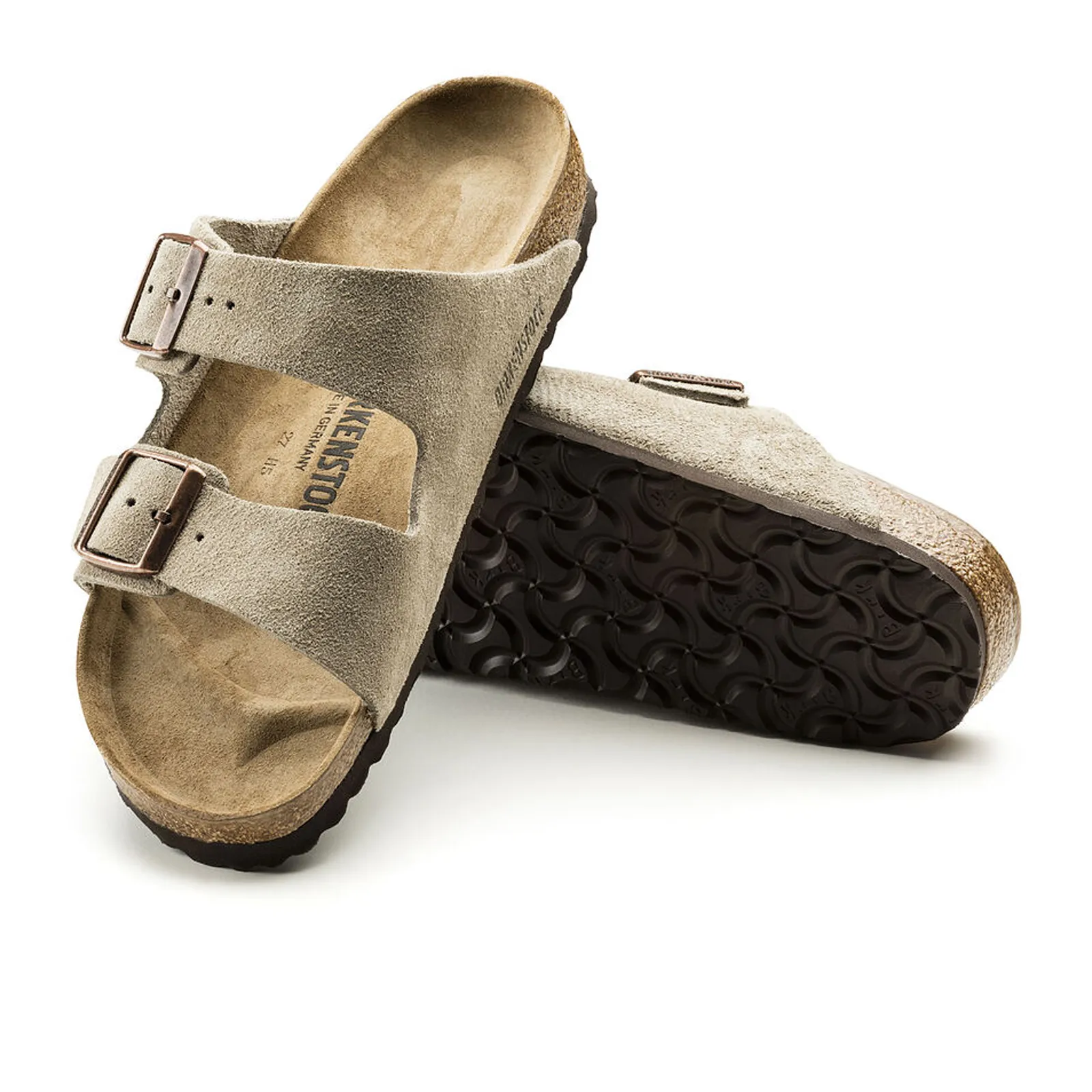 Birkenstock Arizona Narrow Slide Sandal (Unisex) - Taupe Suede