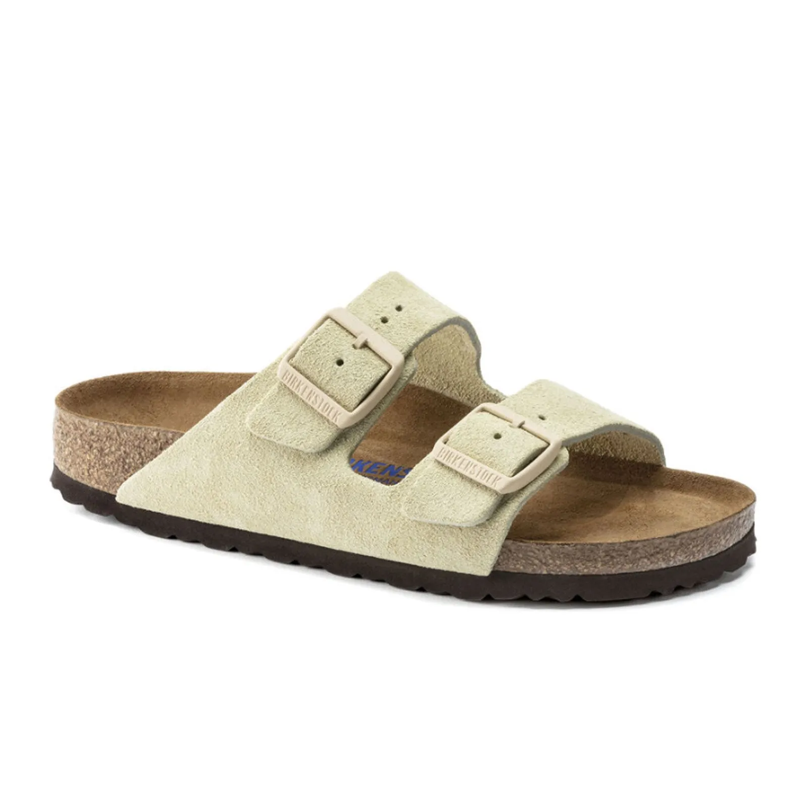 Birkenstock Arizona Narrow Soft Footbed Slide Sandal (Women) - Almond Suede