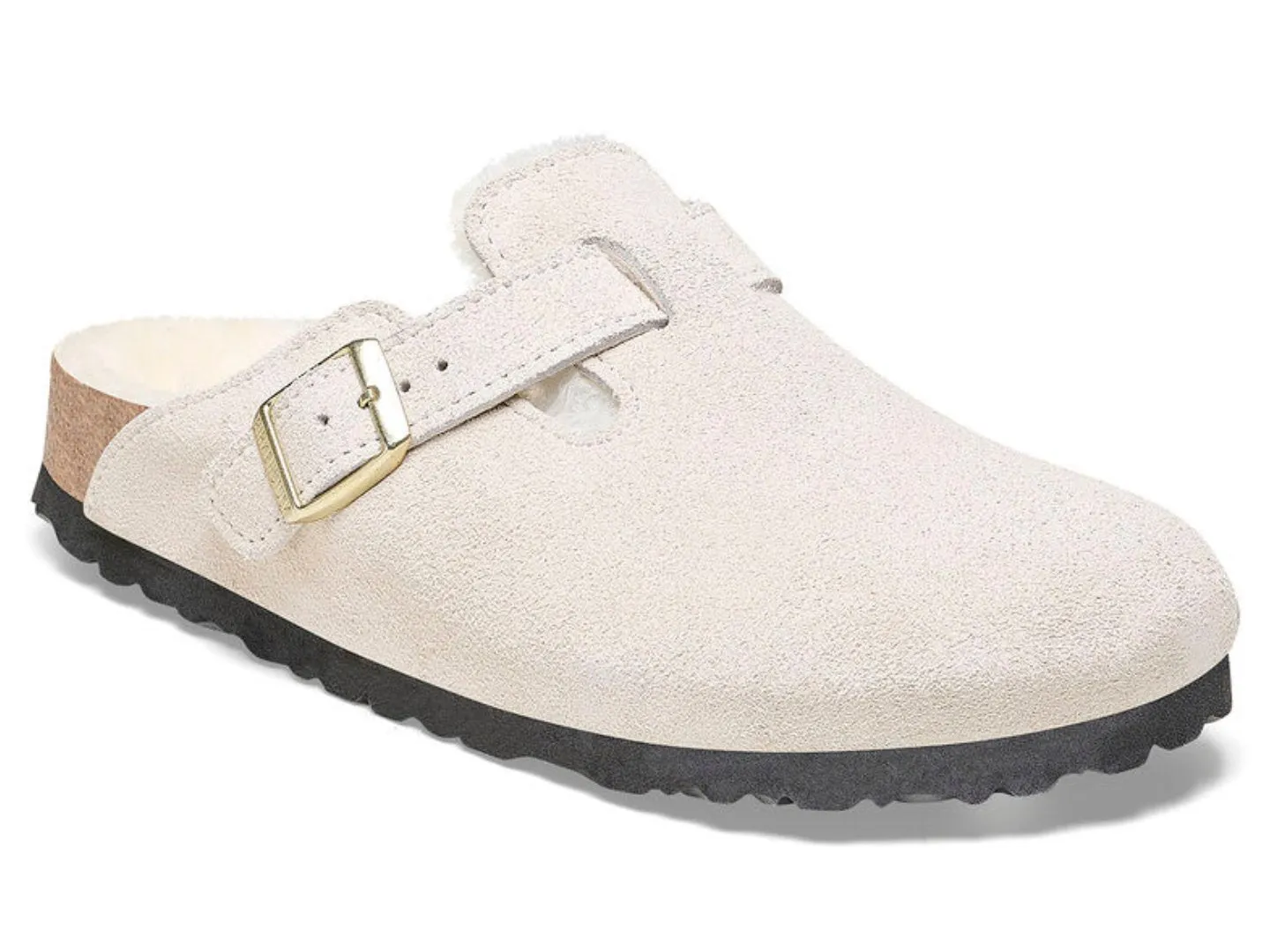 Birkenstock: Boston Shearling in Antique White