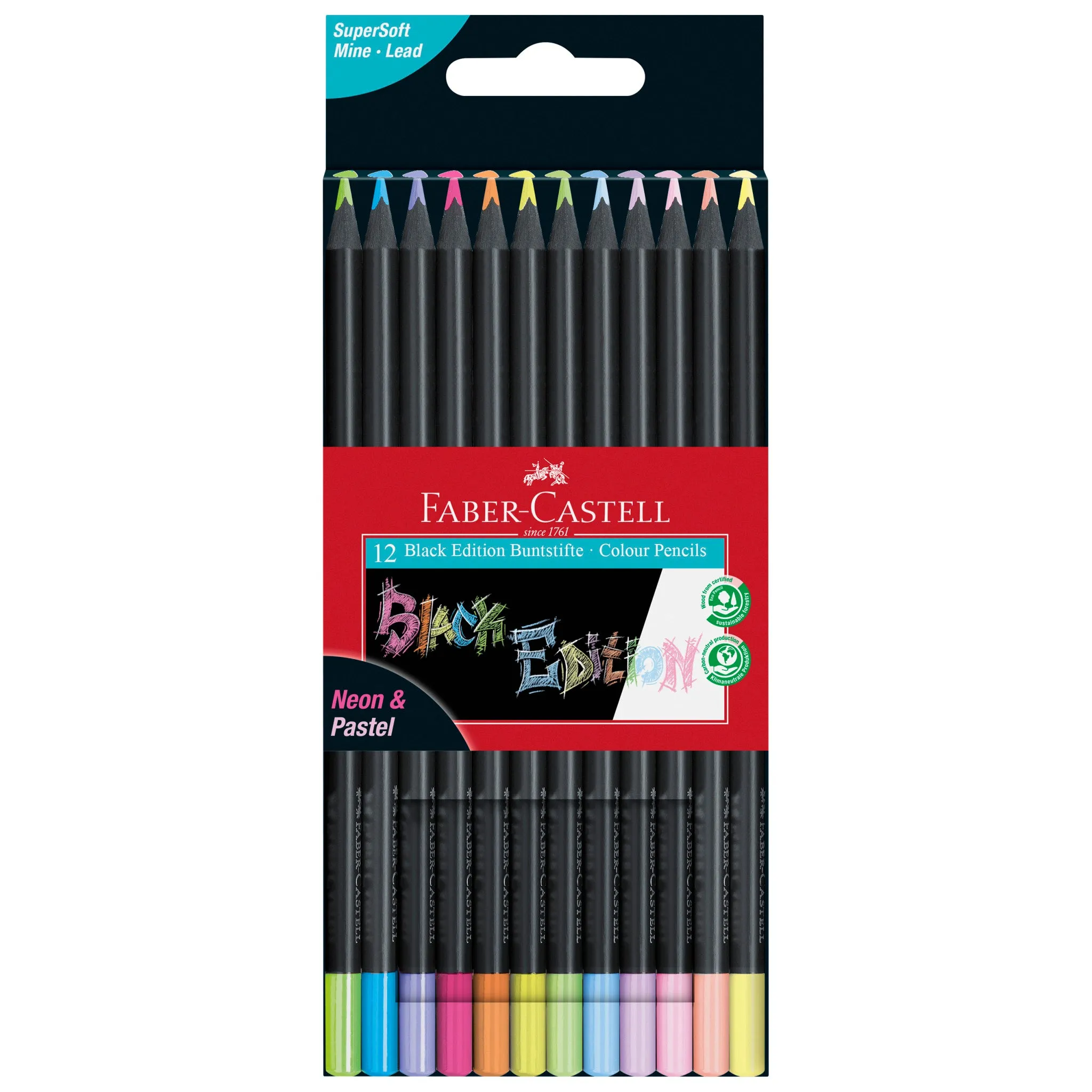 Black Edition Colored Pencils, Neon & Pastel - Box of 12 - #116410