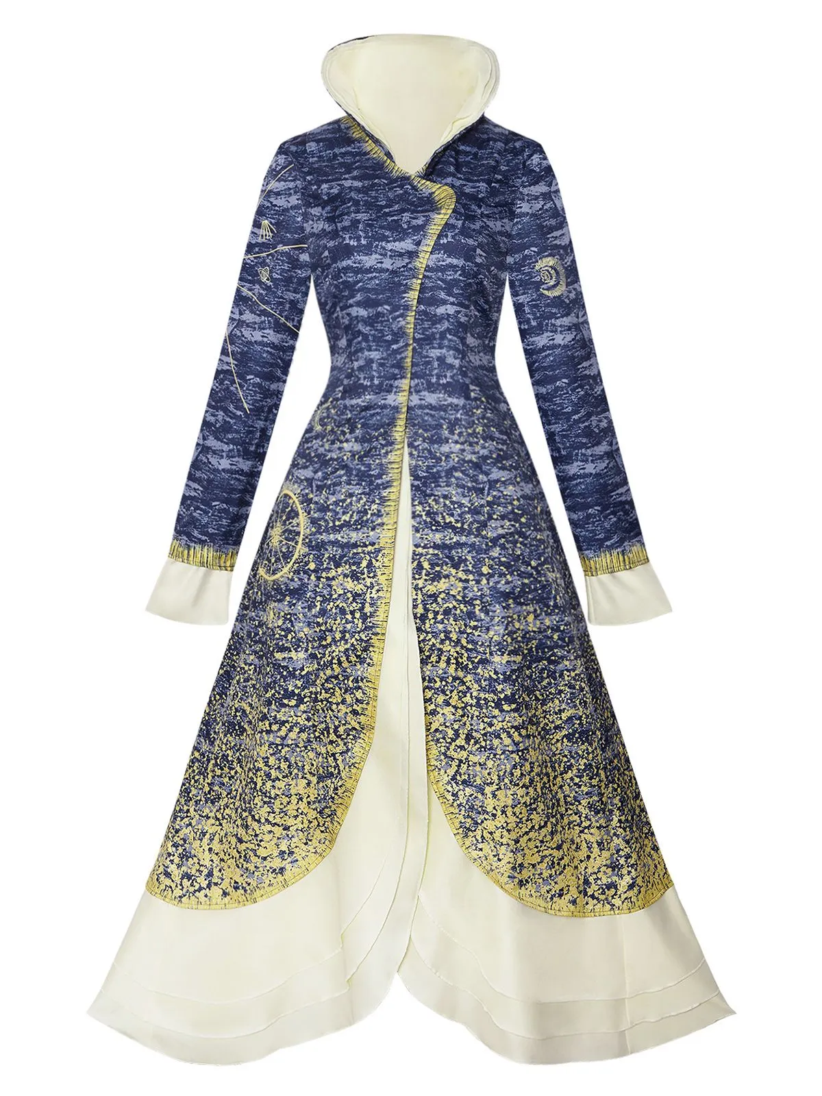 Blue 1930s Stand Collar Madame Morrible Stardust Coat