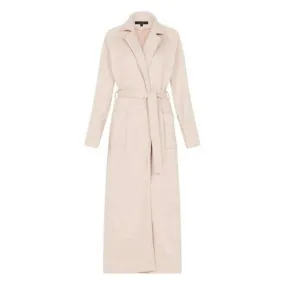 Blush Suede Maxi Coat