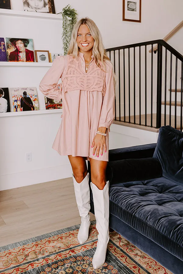 Boho Belle Two Piece Mini Dress in Blush