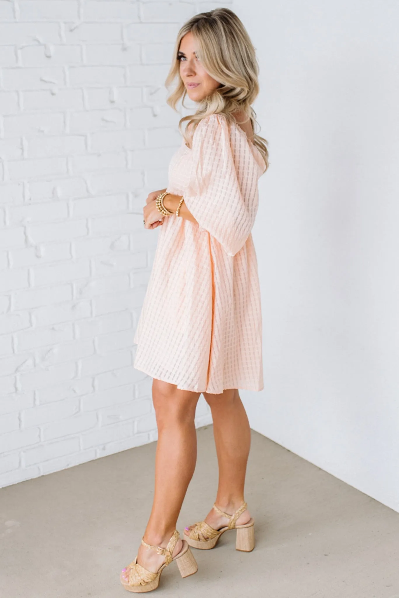 Brinley Textured Babydoll Dress