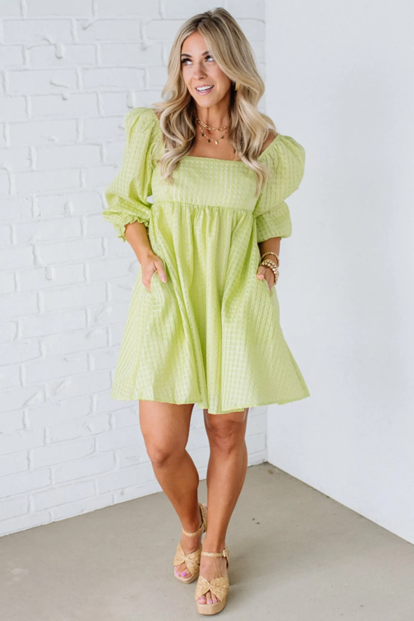 Brinley Textured Babydoll Dress