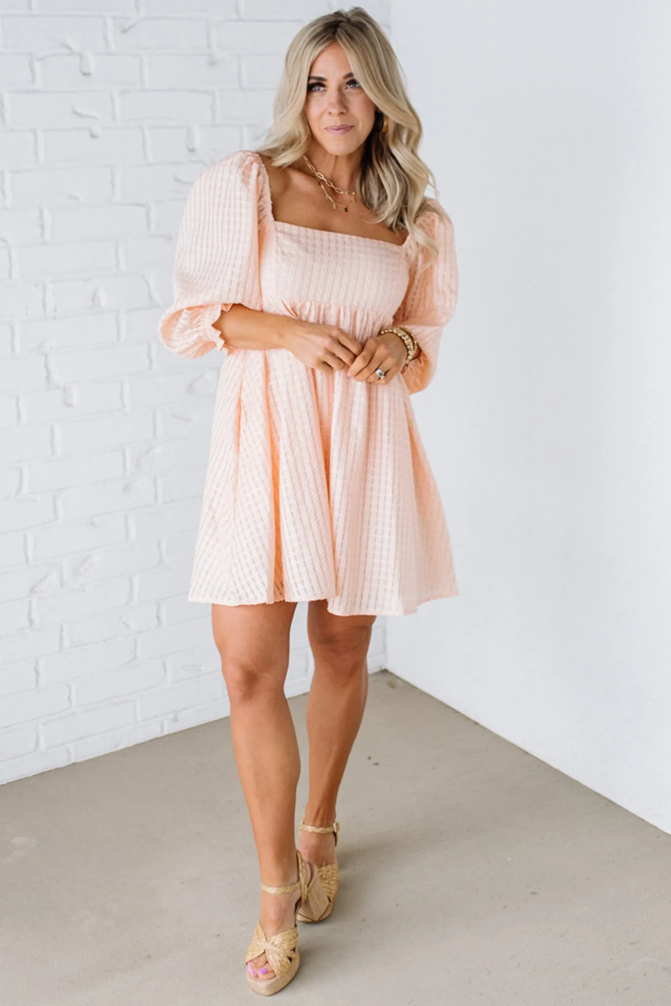 Brinley Textured Babydoll Dress