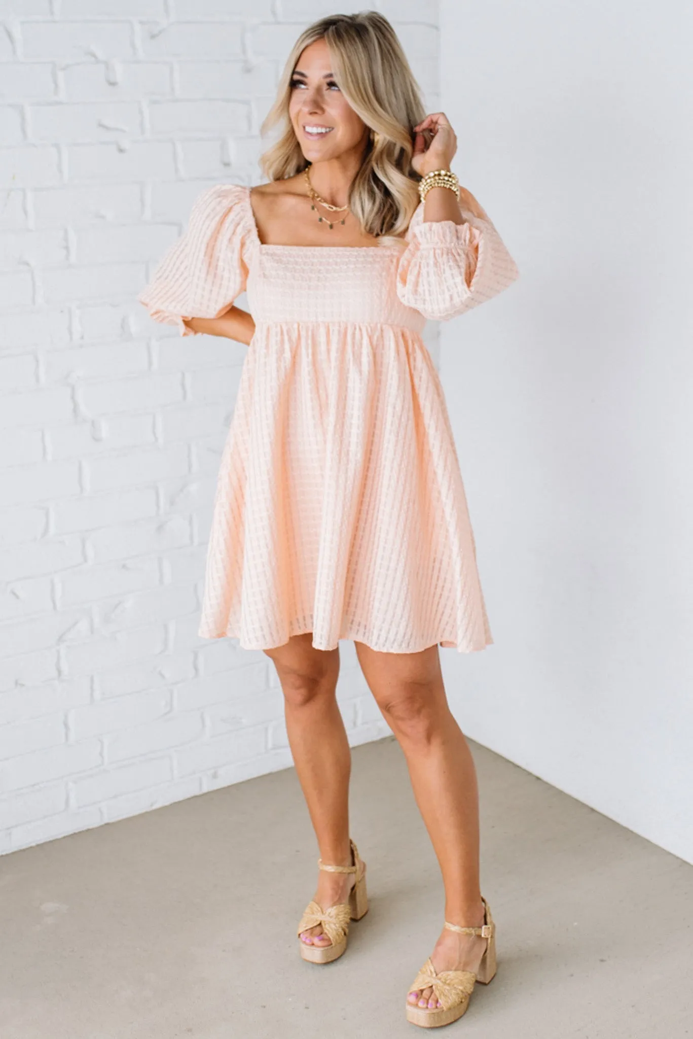 Brinley Textured Babydoll Dress