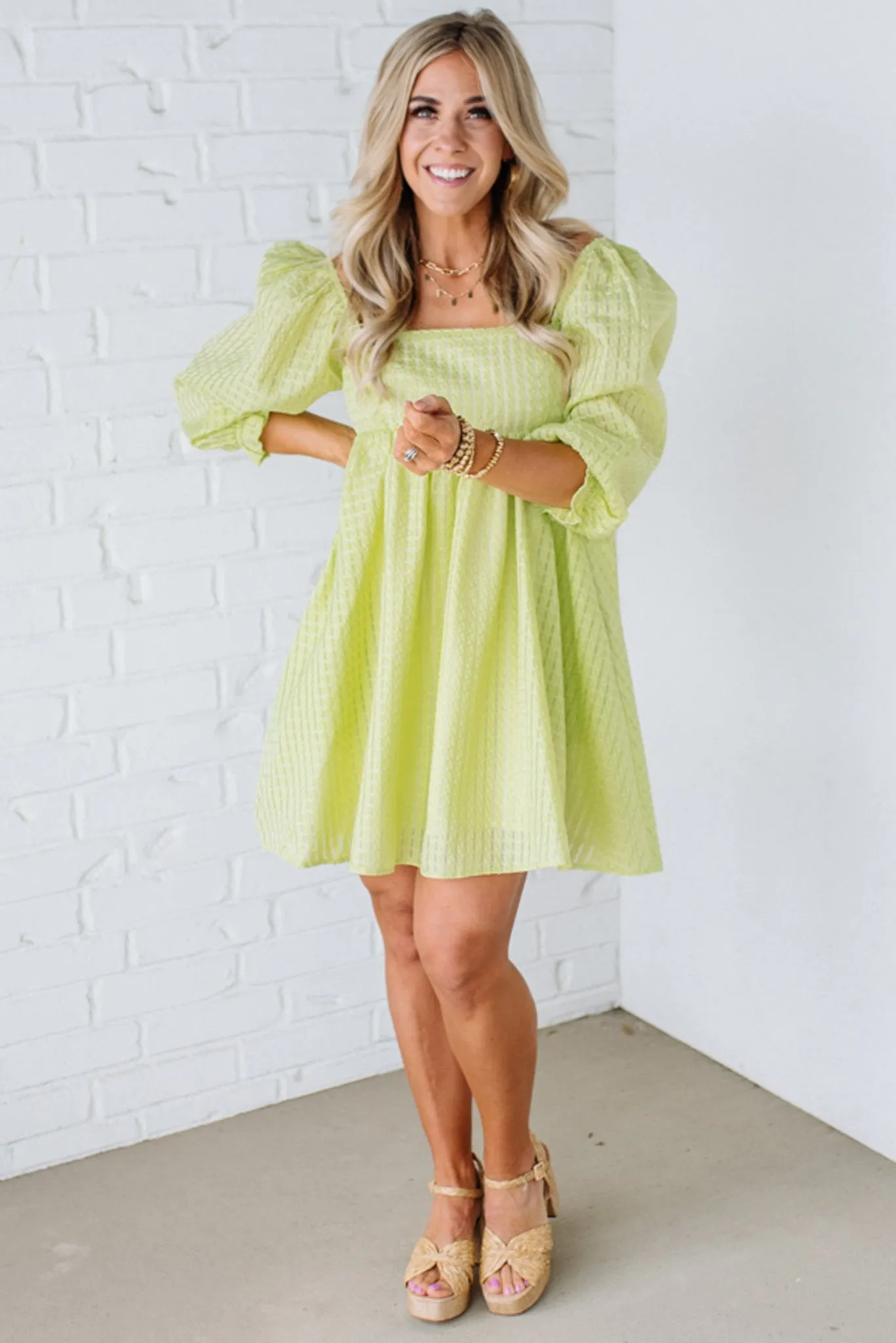 Brinley Textured Babydoll Dress