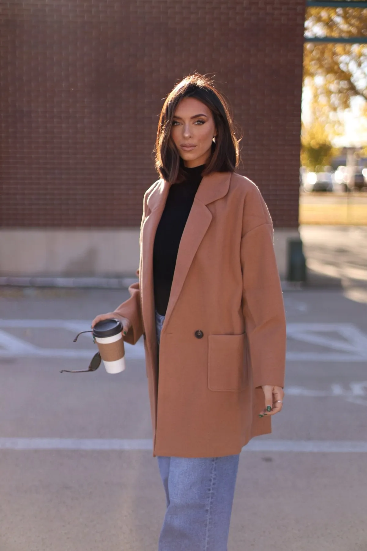 Camel Oversized Long Coat