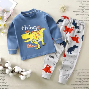 Cartoon Pajamas Suits Children's Baby Boys Girls Spring Autumn Sleepwear Home Clothes Cotton Autumn Long Trousers Kids Pijamas