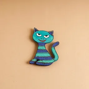 Cat - Abstract Pastel Handpainted Wooden Magnet