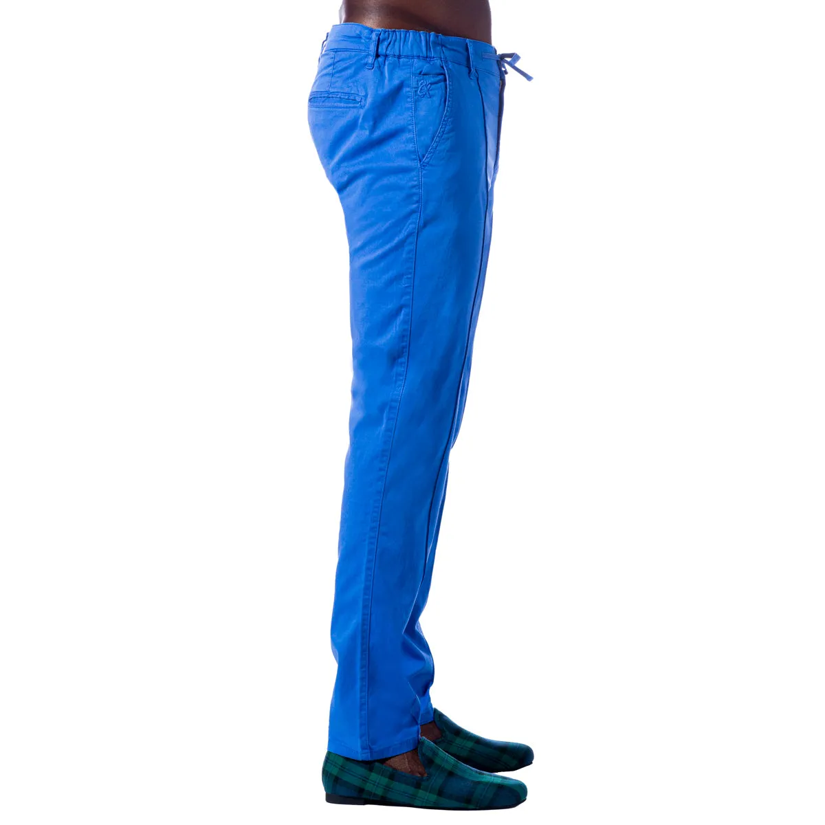 Chino Pants w/ Drawstring Waist - Blue