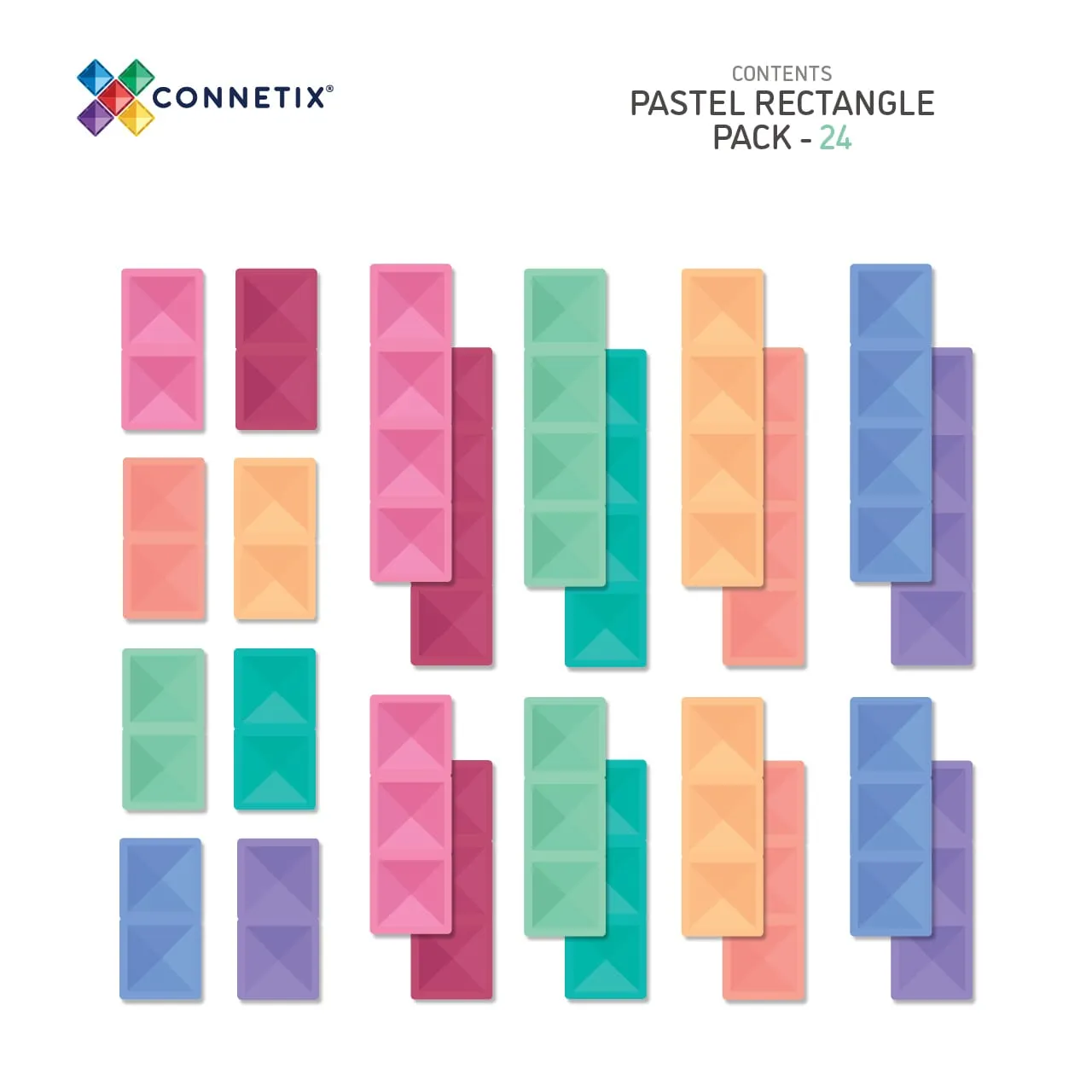 Connetix pastel rectangle pack 24 piece