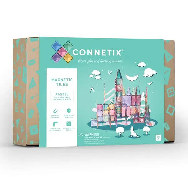 Connetix Tiles 106 Piece Pastel Ball Run Pack