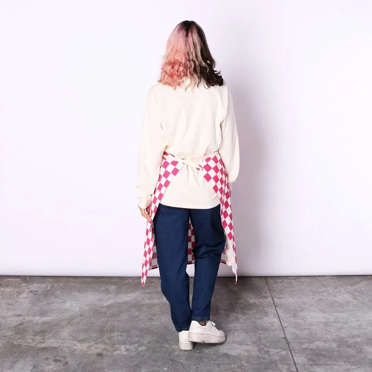 Cookman Long Apron - Checker : Pink