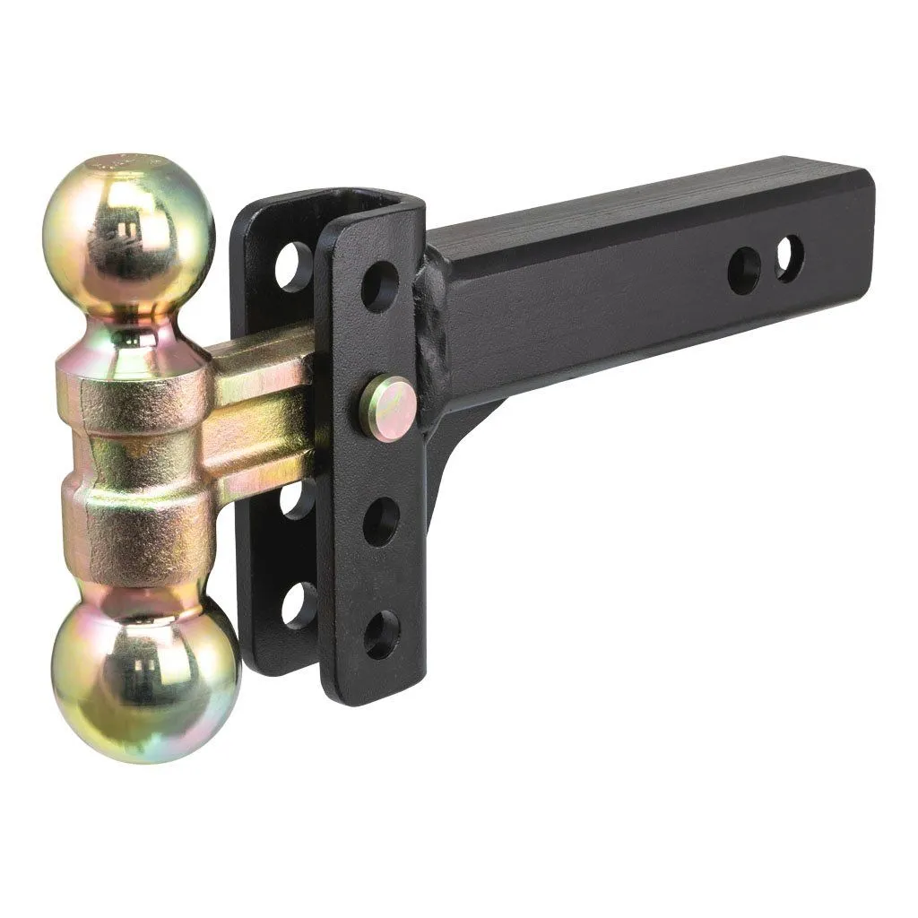 Curt Slim Adjustable Channel Mount w/Dual Ball 10K 3-3/4" Drop | 2" Hollow Shank | 2" & 2-5/16" Ball