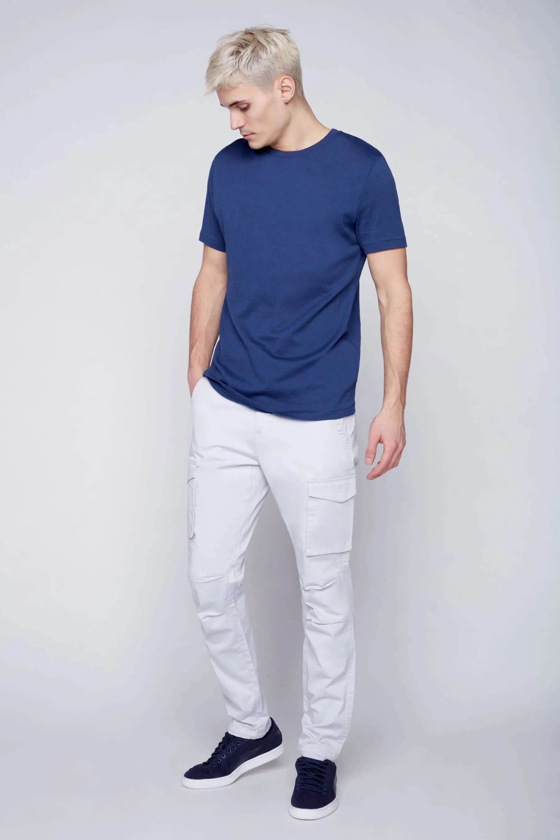 DEAN -  Slim Fit Cargo Chinos (Convertible Joggers) - Frost Blue