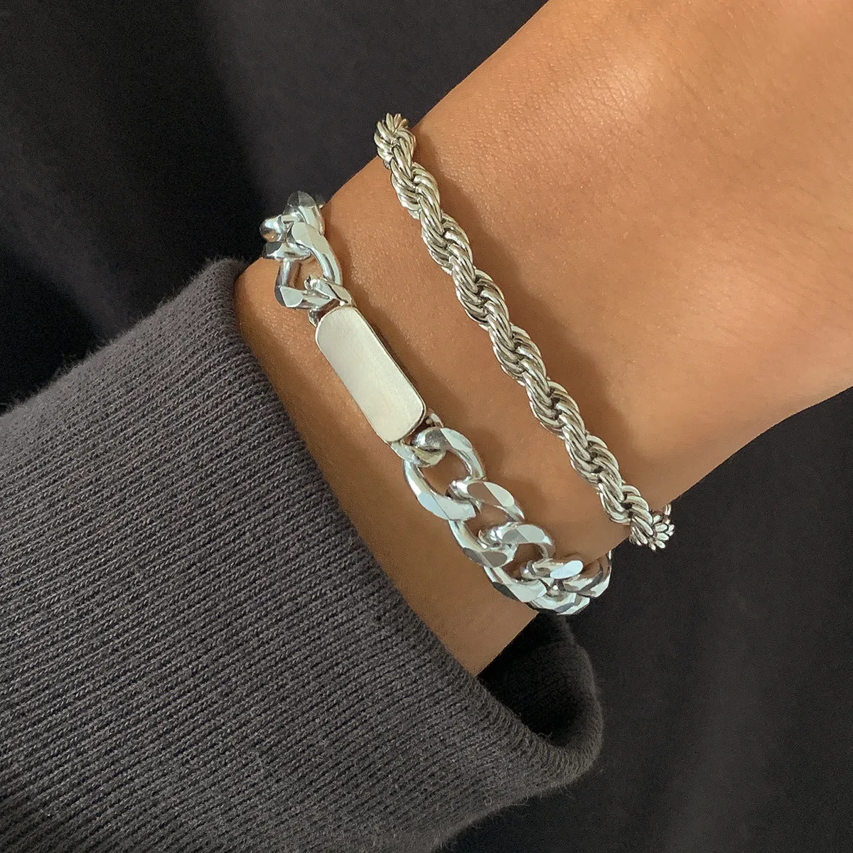 Double layered stitching versatile adjustable bracelet