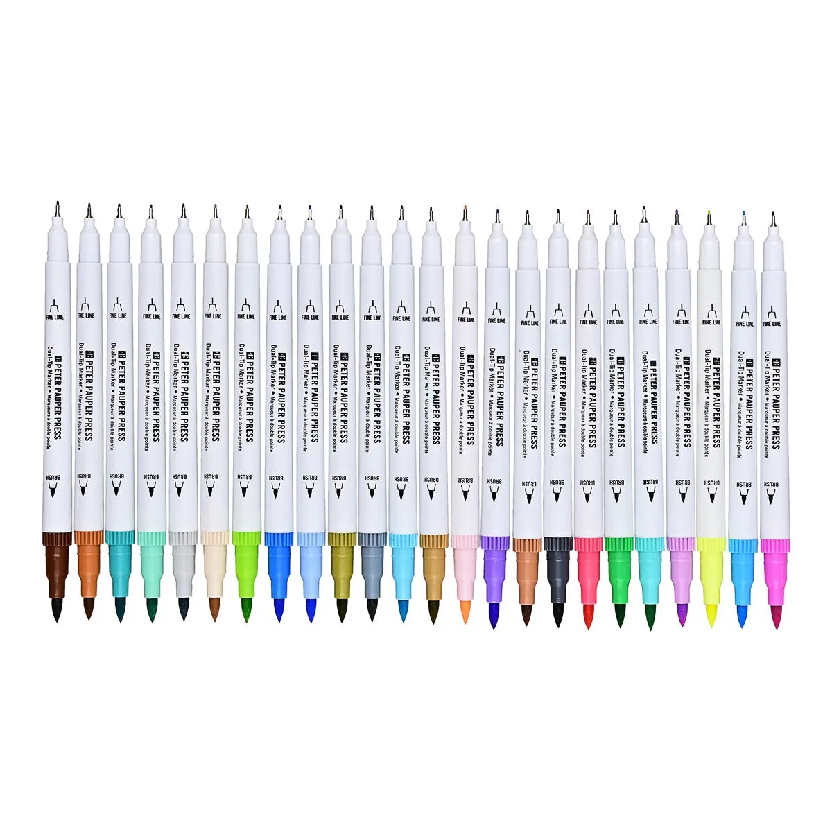 Dual-Tip Pastel Markers - 24 Colours