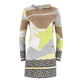 Emilio Pucci Printed Cowl Neck Dress. Size 38IT