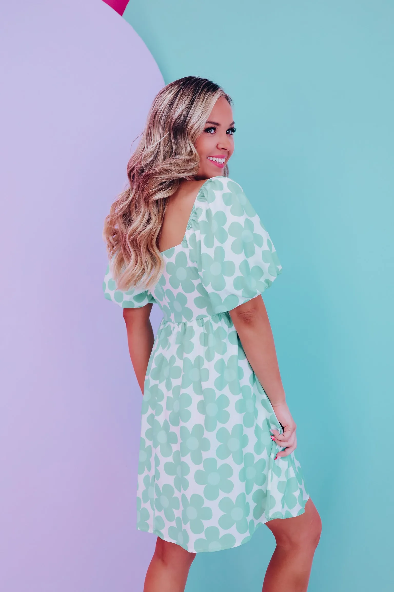 Endless Summer Puff Sleeve Dress - Mint