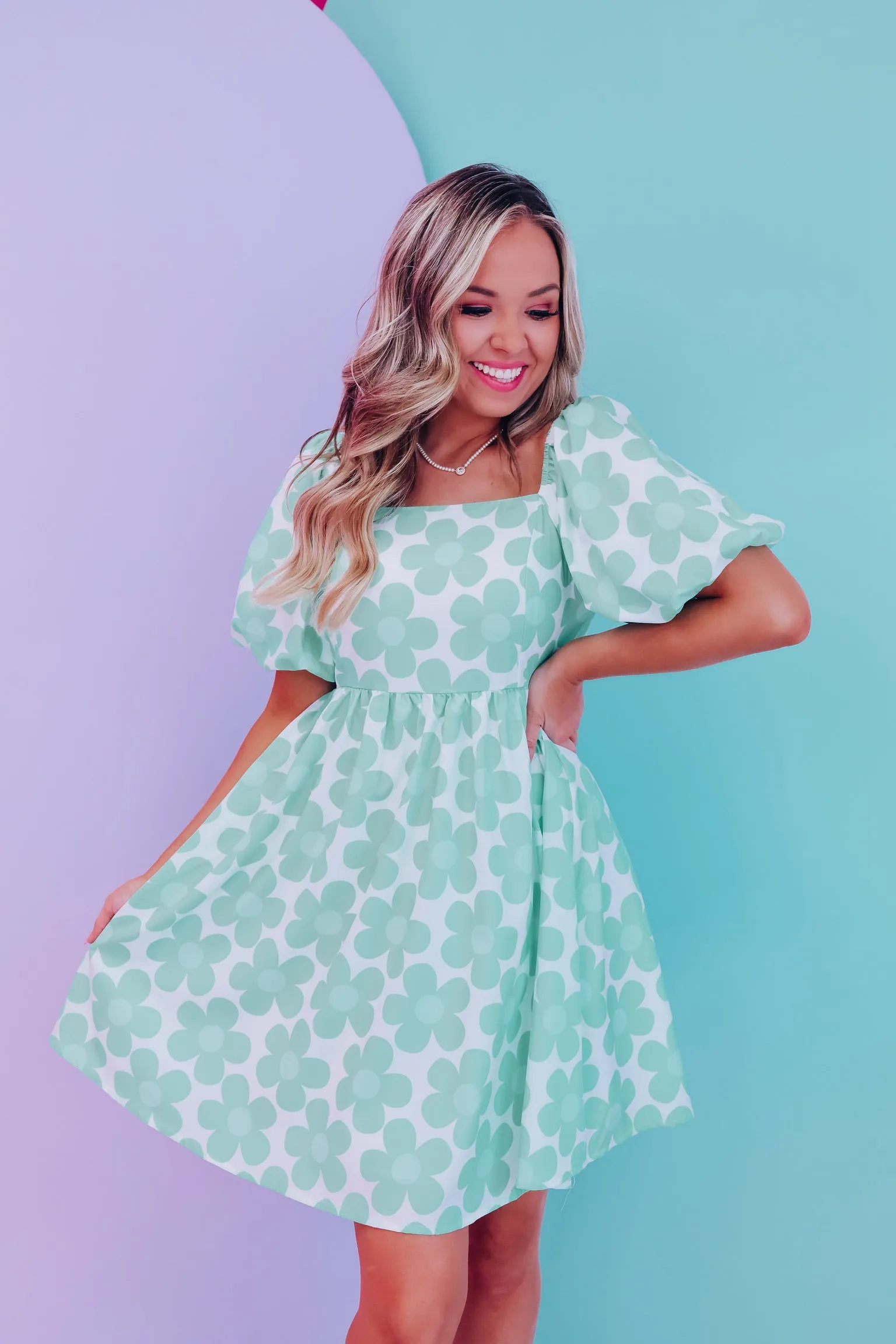 Endless Summer Puff Sleeve Dress - Mint