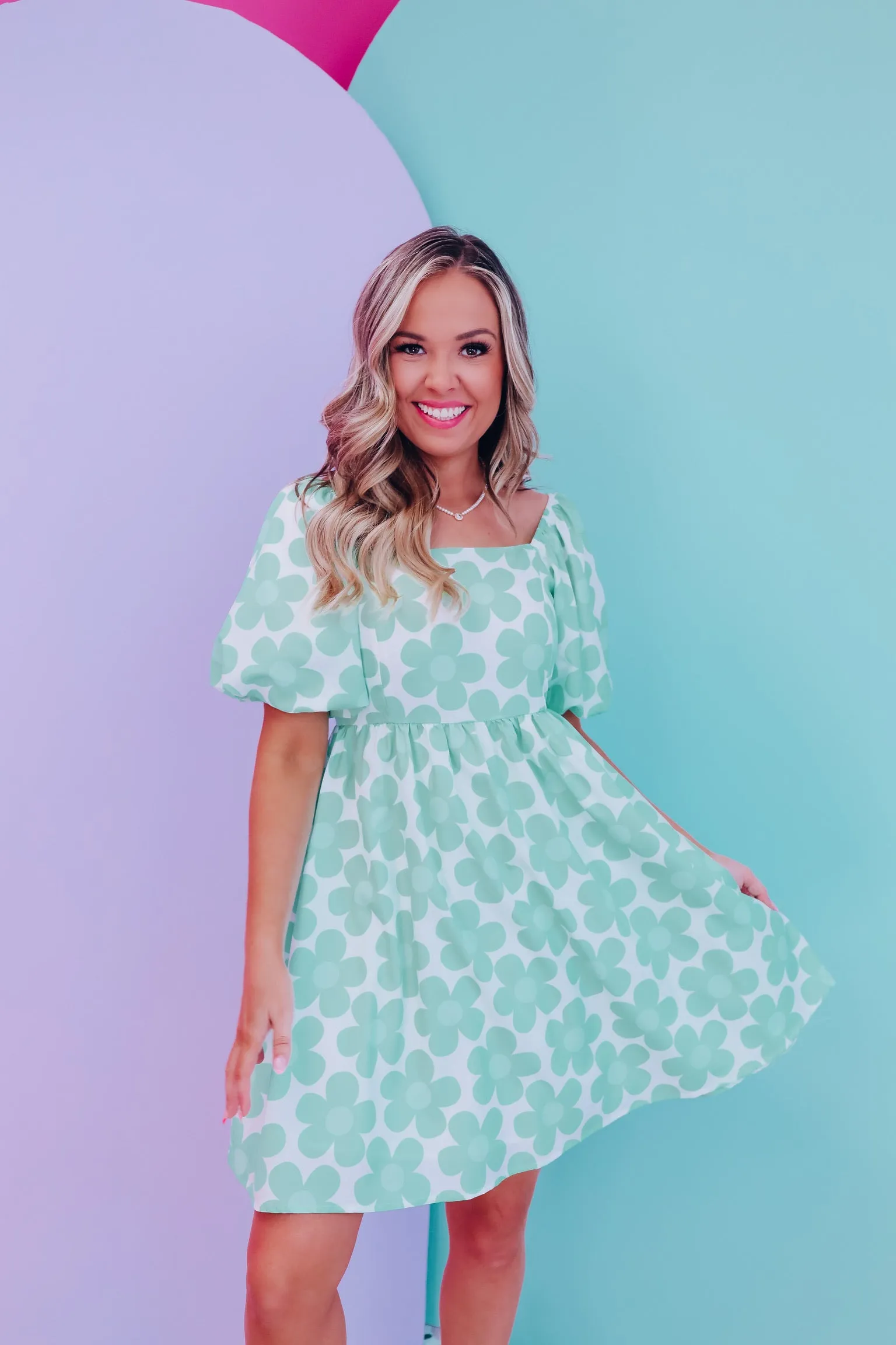 Endless Summer Puff Sleeve Dress - Mint