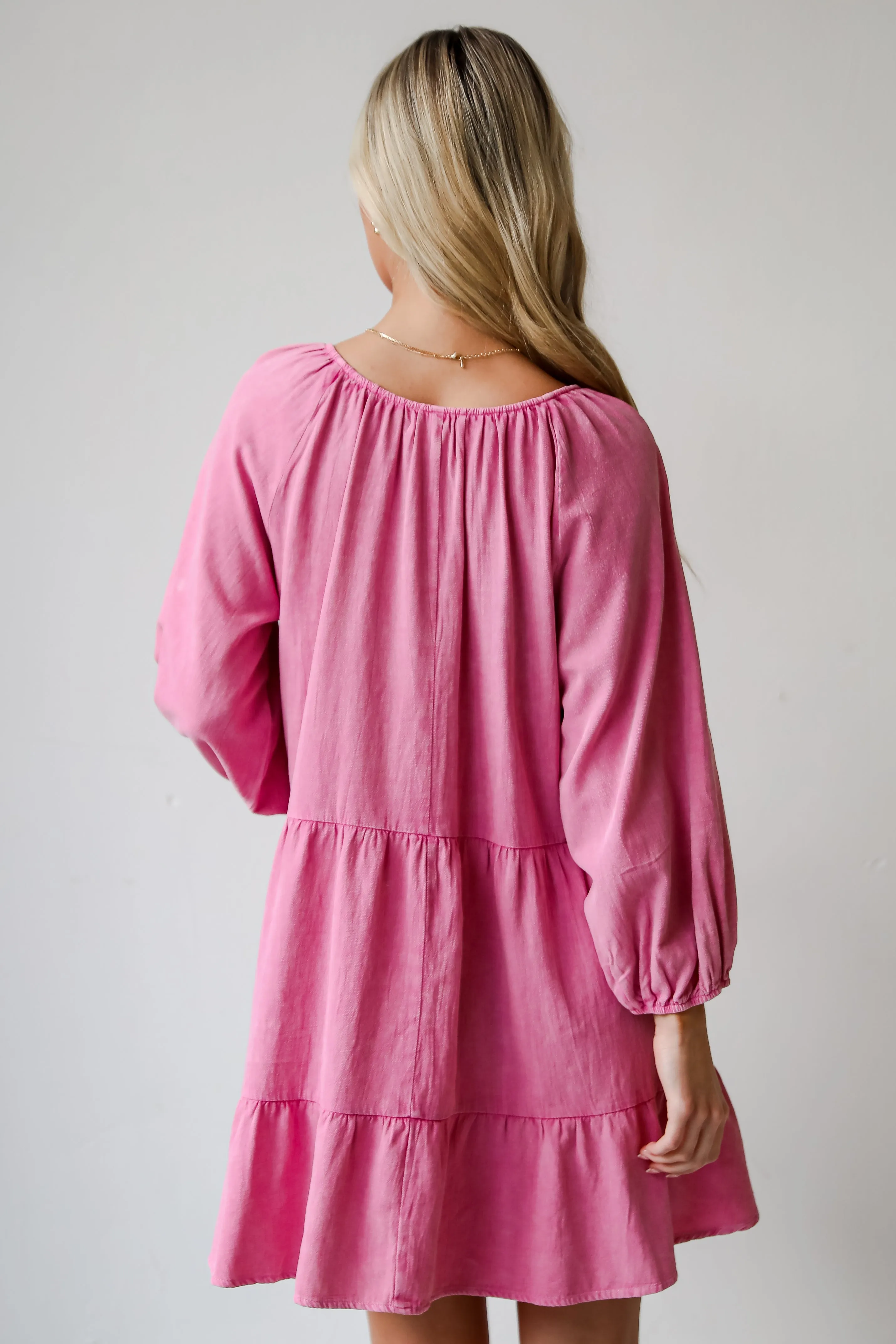 FINAL SALE - Sunny Romantic Pink Tiered Babydoll Mini Dress