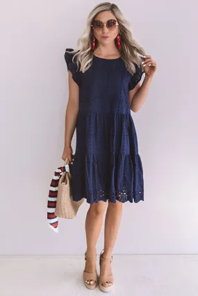 Florence Views Eyelet Dress in Navy