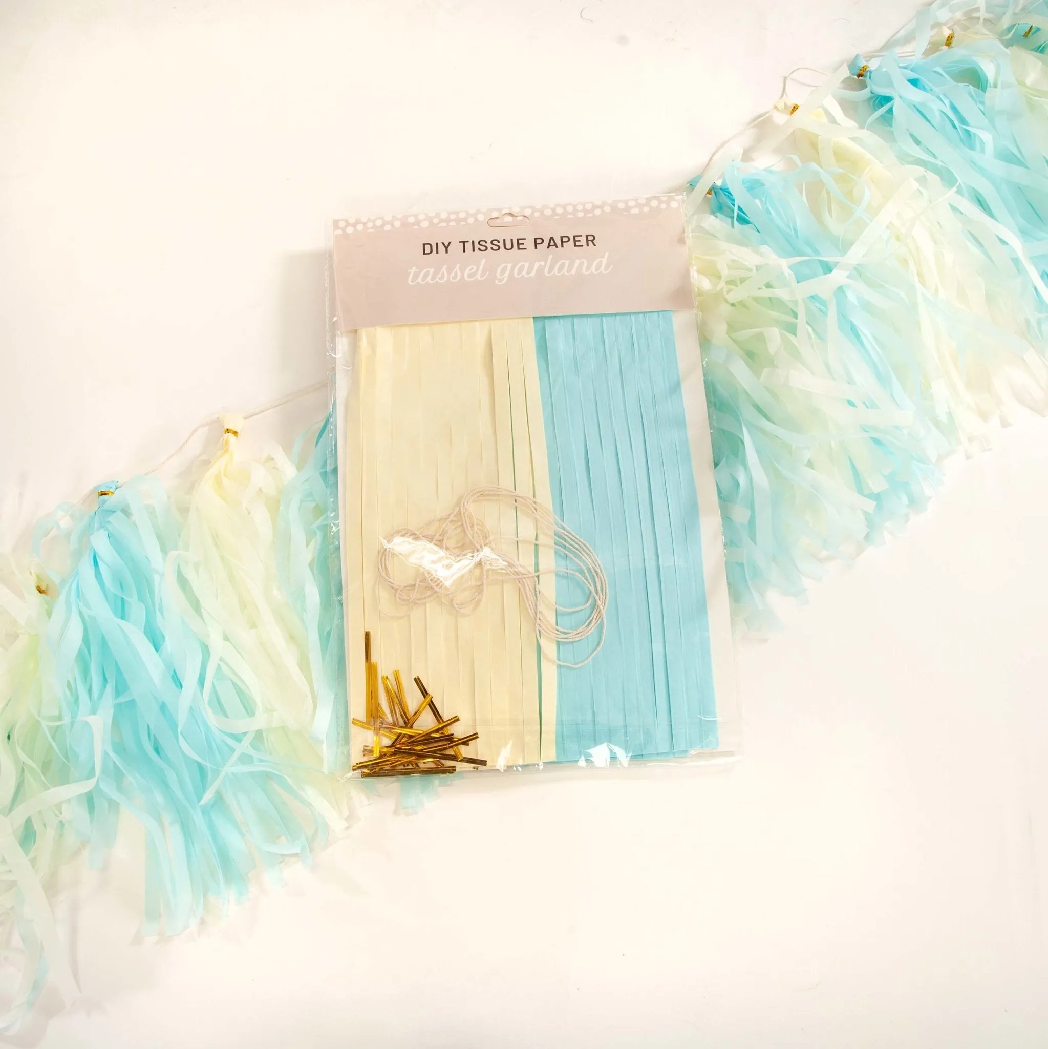 Gender Reveal Paper Rose Gold  Tassel Tail - Tassel DIY Garland Kit